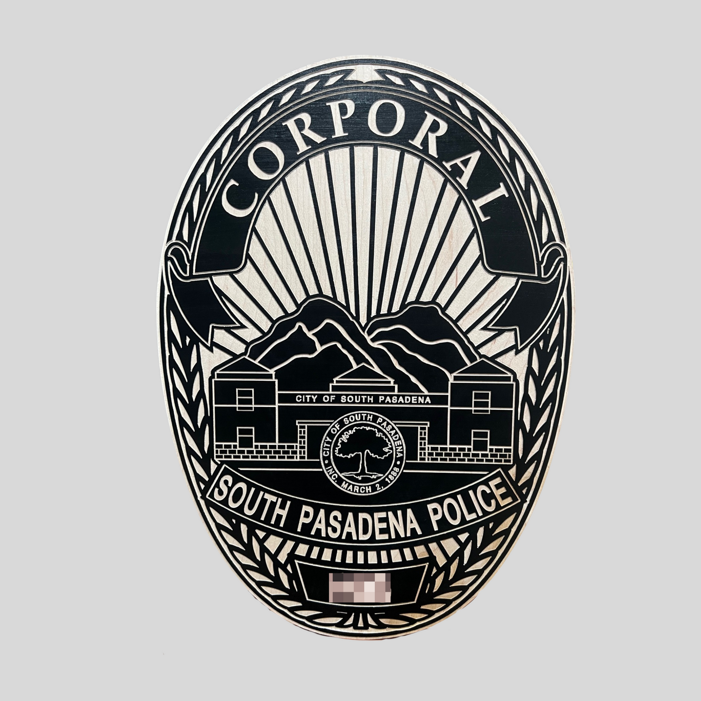 Wooden Police Badge