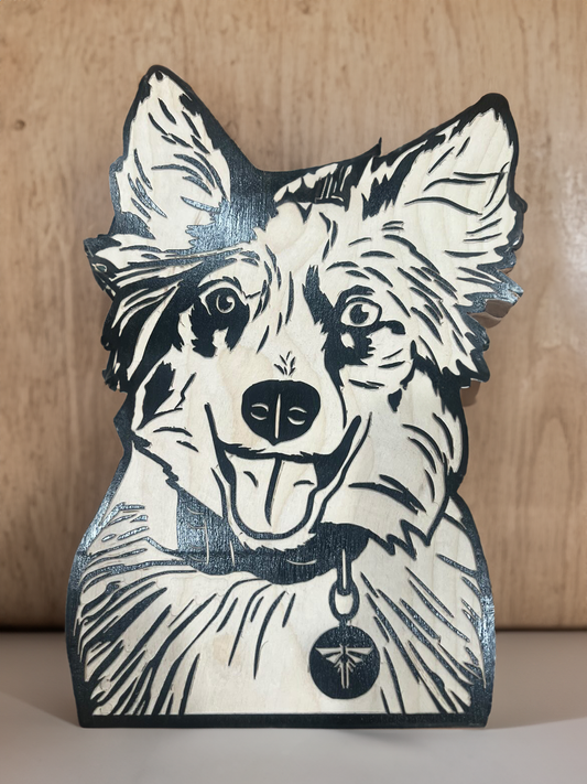 Custom Wooden Pet Portrait