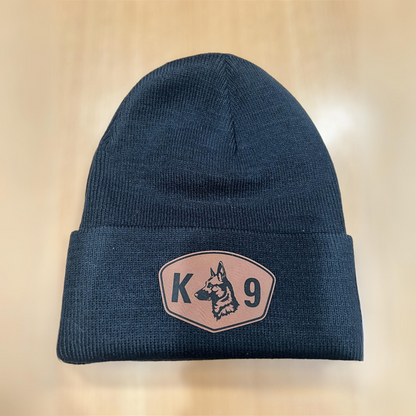 Custom Beanie with Leather Patch