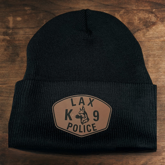 Custom Beanie with Leather Patch