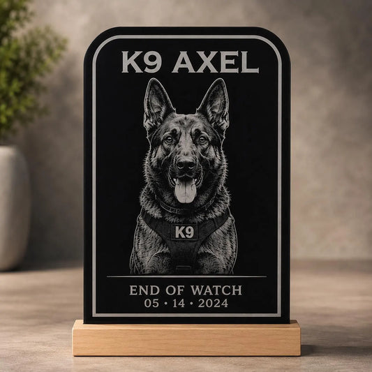 Police K9 Memorial Plaque | Personalized K9 End Of Watch Gift