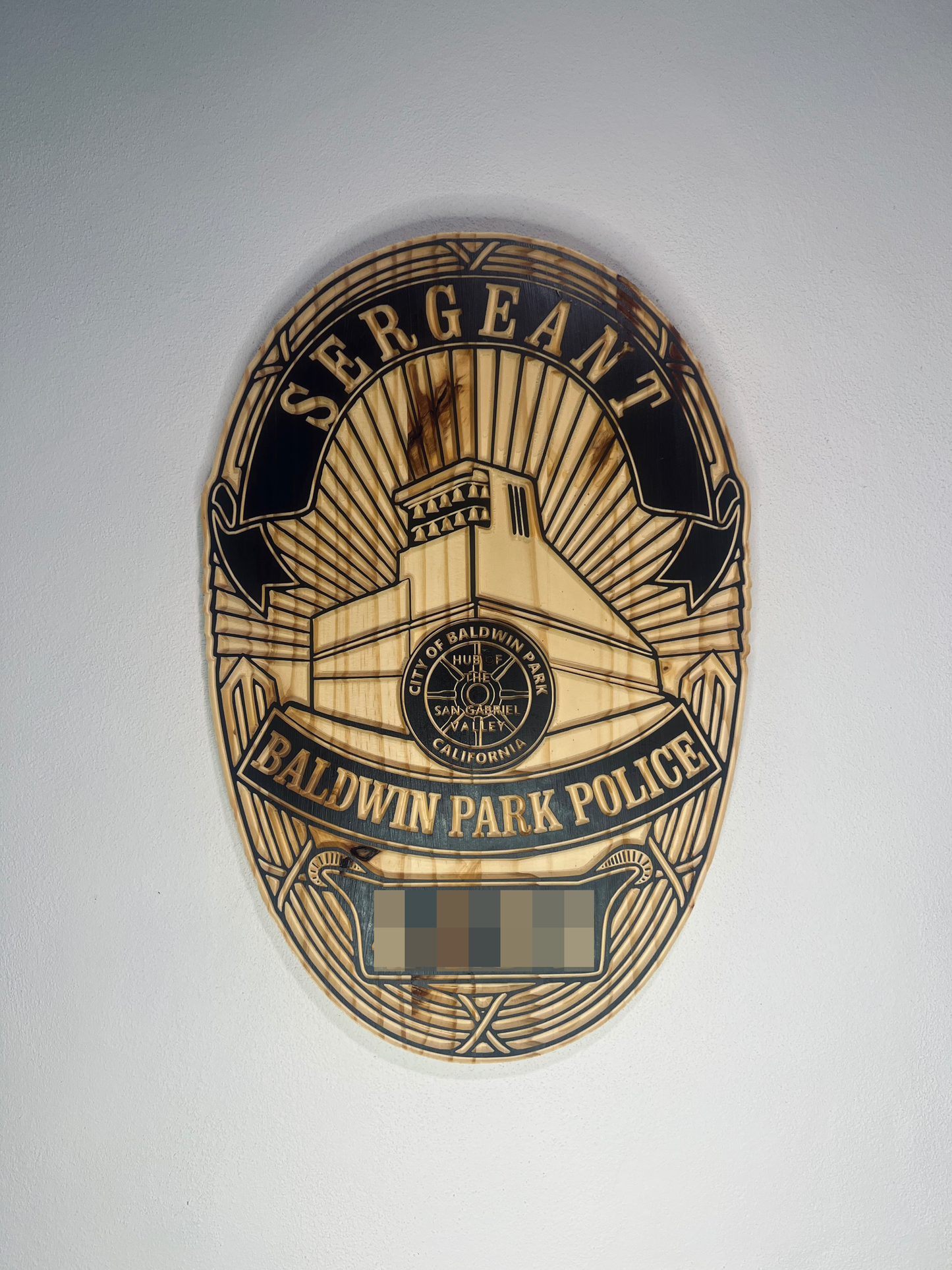 Wooden Police Badge